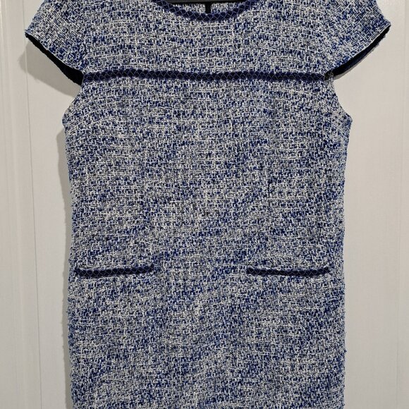 Karl Lagerfeld Blue + White Cap Sleeve Dress - Picture 2 of 4